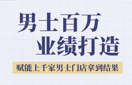 2025男士美业百万业绩打造，赋能上千家男士门店拿到结果-88共享