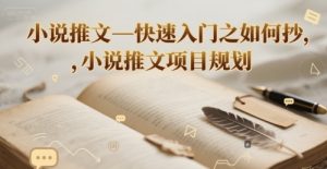 小说推文—快速入门之如何抄 ,小说推文项目规划-88共享
