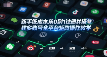 新手低成本从0到1注册并搭建多账号全平台矩阵操作教学，手机号-邮箱-IP-工具-88共享