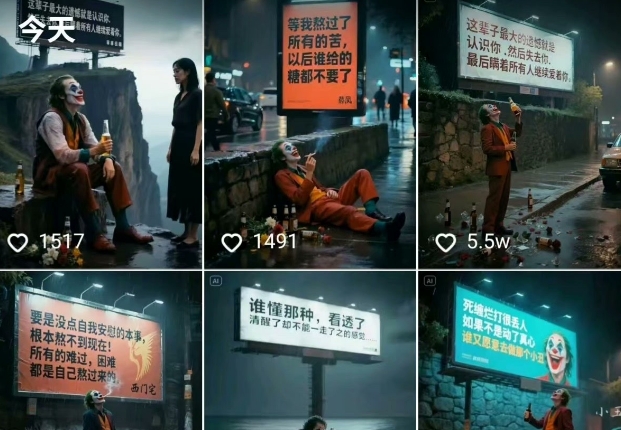 一条视频竟然15W赞！用AI制作小丑自嘲扎心文案视频，当下非常火爆的短视频流量神器-88共享