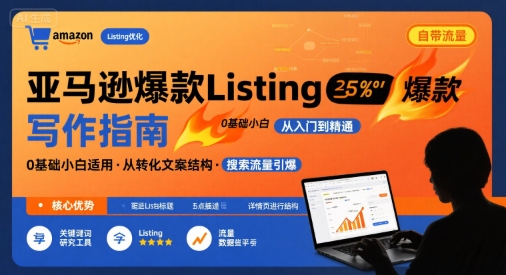 亚马逊爆款Listing写作方法，亚马逊0基础小白也能写爆款自带流量的Listing-88共享