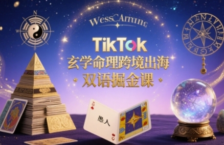 TikTok玄学命理跨境出海双语掘金课，手把手教你用命理知识精准直击海外用户痛点-88共享
