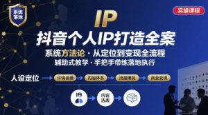 抖音个人IP系统落地实操大课,实操课程,辅助落地-88共享