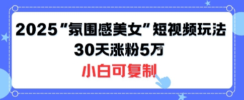 不露脸也能火！2025“氛围感美女”短视频玩法，30天涨粉5W小白可复制-88共享