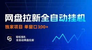 网盘拉新全自动挂G,独家项目,全自动运行完成拉新做任务,单窗口3张+【揭秘】-88共享