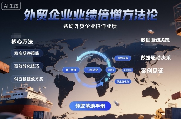 外贸企业业绩倍增方法论，帮助外贸企业拉伸业绩-88共享