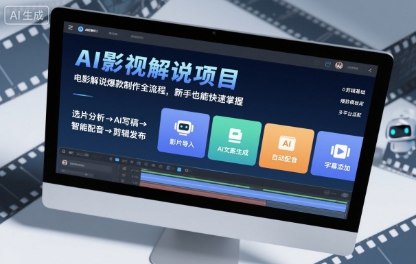 AI影视解说项目，电影解说爆款制作全流程，新手也能快速掌握-88共享